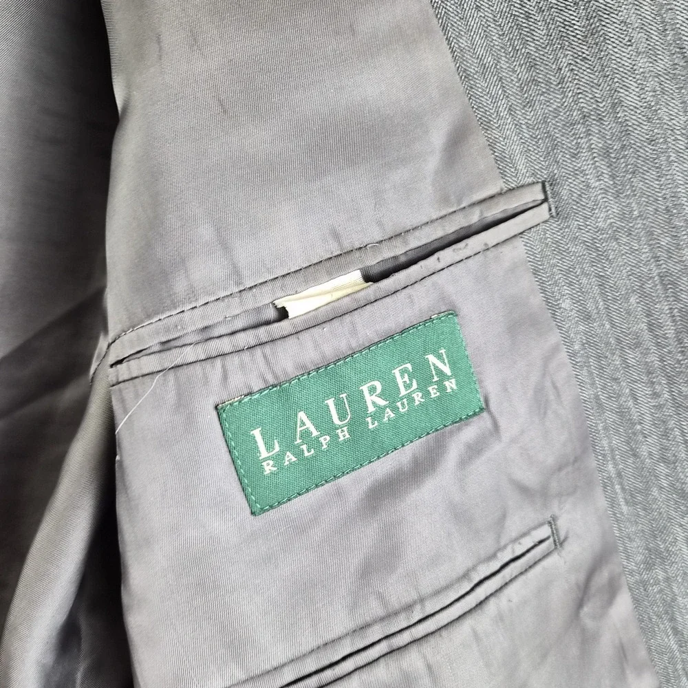 Lauren Ralph Lauren Blazer Mens Gray 42R 100% Wool 3 Button Classic Sport Coat